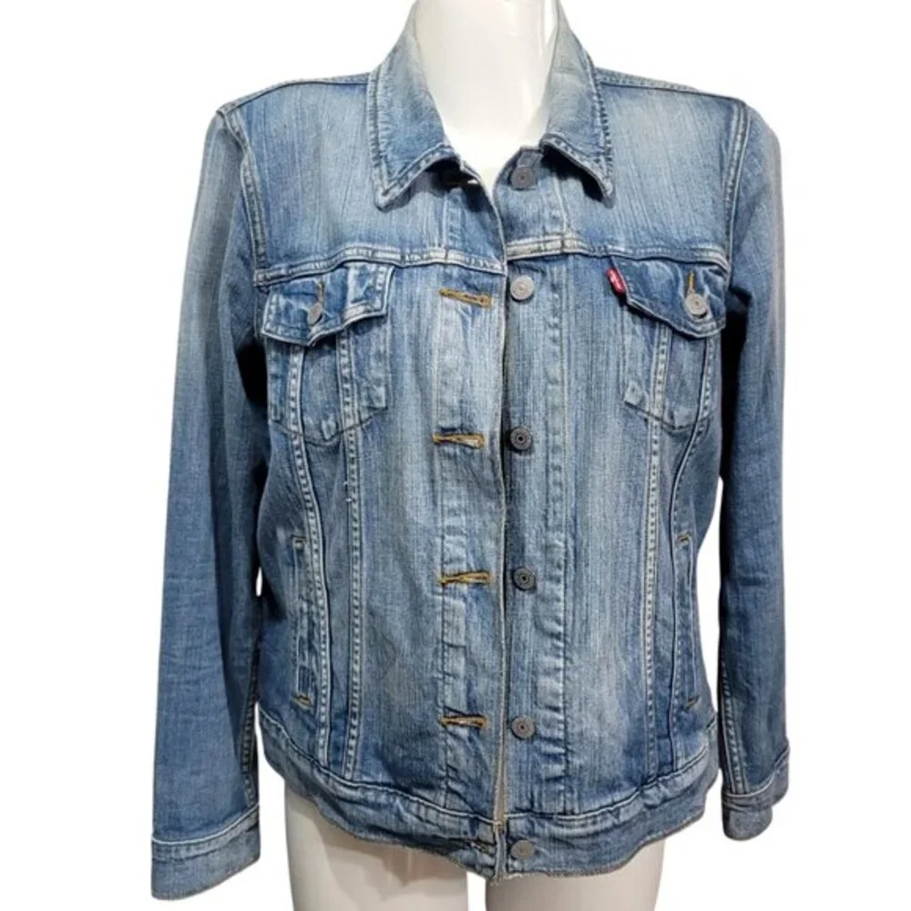 Vintage Levi's Denim Trucker Jacket XL Jean Blue XL - Picture 2 of 13
